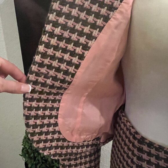 RUTH  Retro Barbie Tweed Chanel Style Suit SET/ Pink Gray White  / Size 2 - Picture 4 of 15